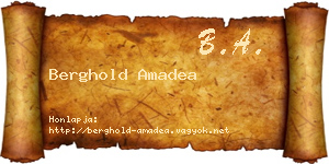 Berghold Amadea névjegykártya